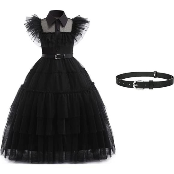 Wednesday Addams Dress for Kids Girls Party Costume  Dress - Picture 1 of 6